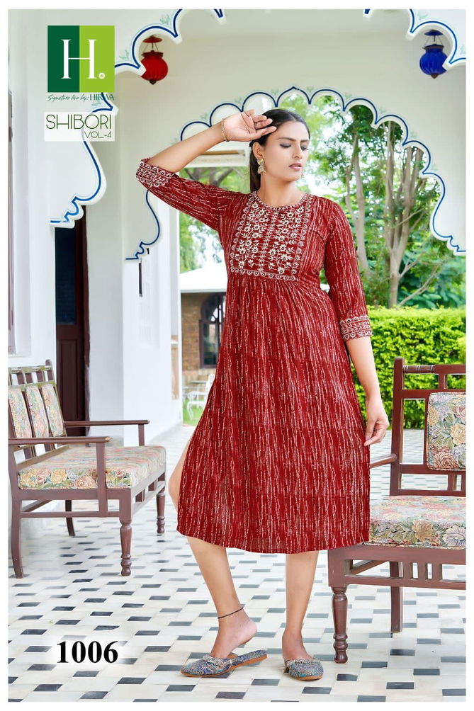 Hirwa Shibori Vol 4 Printed Designer Kurtis Catalog
